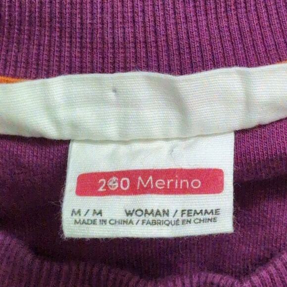 Icebreaker Purple Long Sleeve Crew Neck 200 Merino Cotton Wool Sweatshirt Size M - Picture 6 of 11